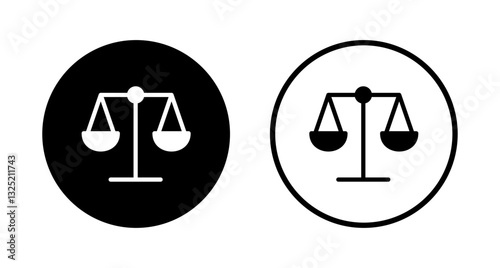 Scales icon logo design. Law scale icon. Justice sign and symbol