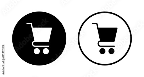 Shopping icon logo design. Shopping cart sign and symbol. Trolley icon