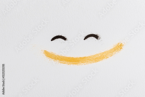 Minimalist Smiley Face with Paint