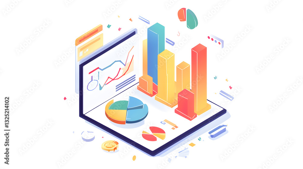 Professional Statistics and Analytics Illustration on Isolated Background - Data Analysis Concept Professional Statistics and Analytics Illustration on Isolated Background - Data Analysis Concept