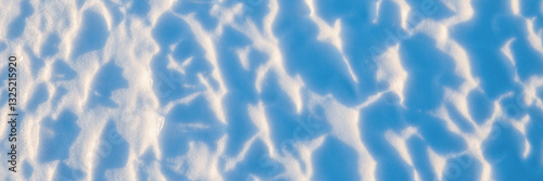 Obraz na płótnie Beautiful winter background with snowy ground. Natural snow texture. Wind sculpted patterns on snow surface. Wide panoramic texture for background and design. w salonie