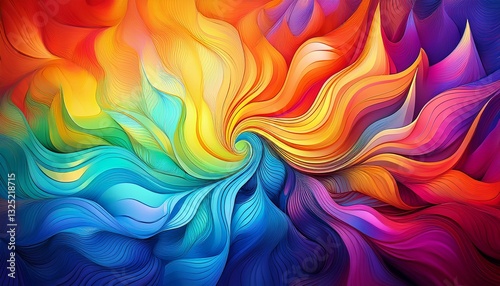 abstract visual with rainbow gradients that highlight the vibrant and dynamic nature of color creating a rich and striking background with a touch of artistic flair