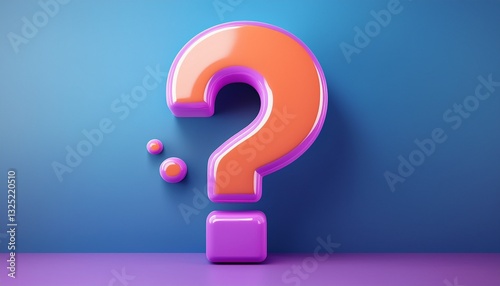 cartoon question mark faq problem solution symbol chat symbol 3d rendering