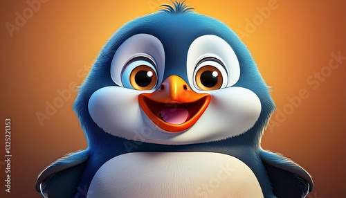 a cartoon penguin with a big smile on its face generated using ai