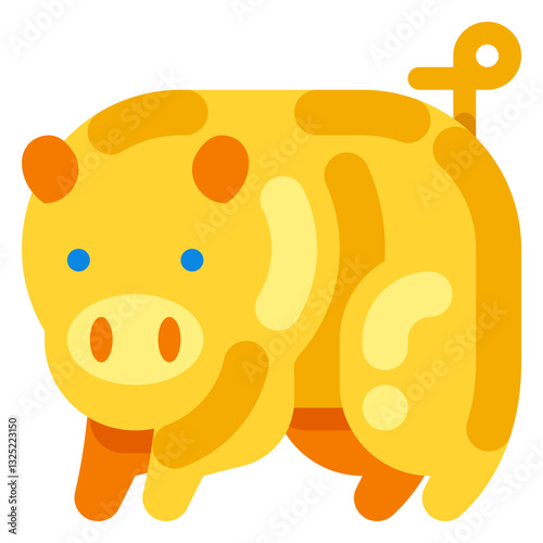 Flat Pig Icon – Farm Animal Vector Illustration