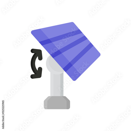 solar tracker flat icon illustration