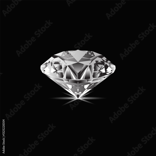 Diamond jewelry logo, Diamond icon isolated on Black background vector. Dimond vector line icon.