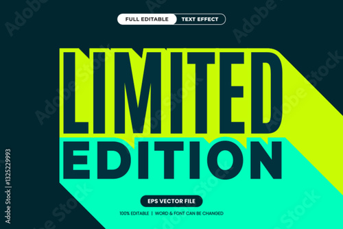 Limited Edition Modern and bold editable text effect with a long shadow, perfect for exclusive promotions, branding, and advertising.