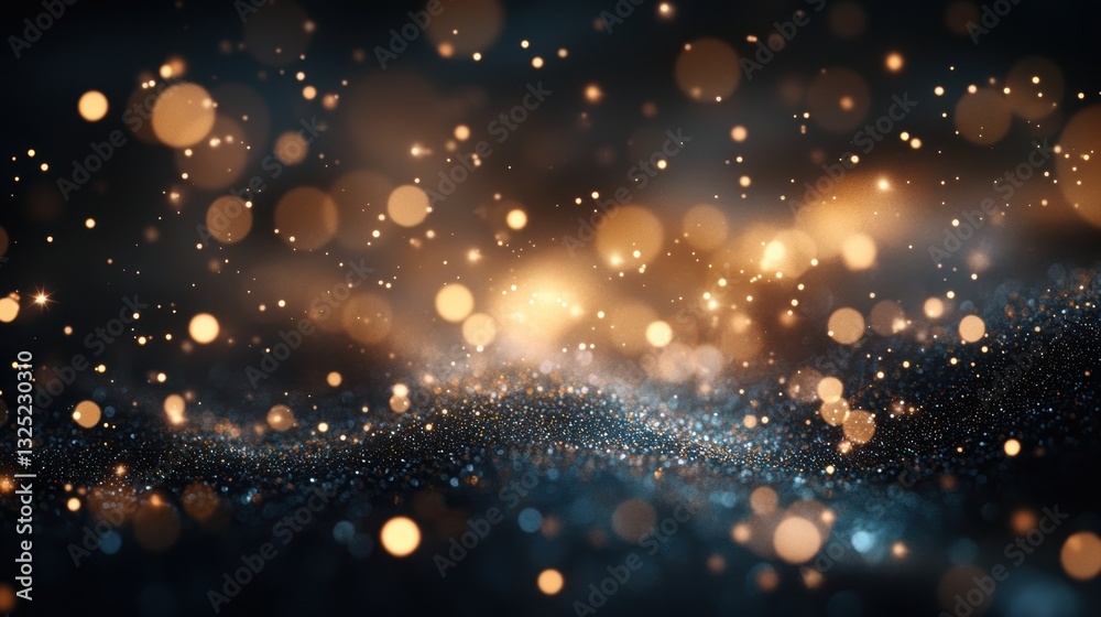 Fototapeta premium A bokeh video backdrop bathed in the ethereal glow of a thousand sparkling stars, creating a mesmerizing spectacle that invites the viewer to journey into a world of wonder and enchantment.