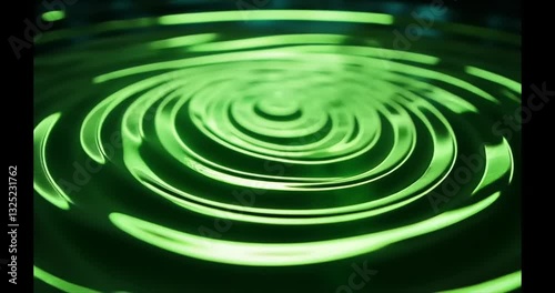 Close-up of vibrant green water ripples creating mesmerizing patterns in a serene environment