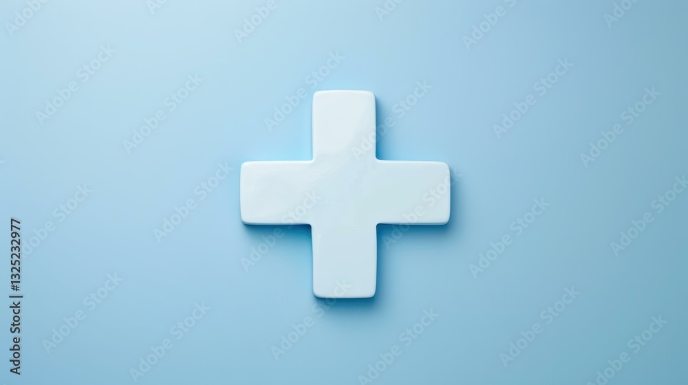 Obraz premium A virtual blue plus sign symbolizes medical health, representing healthcare access and insurance solutions for all.