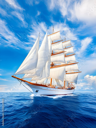 Majestic sailing ship on open water (2)