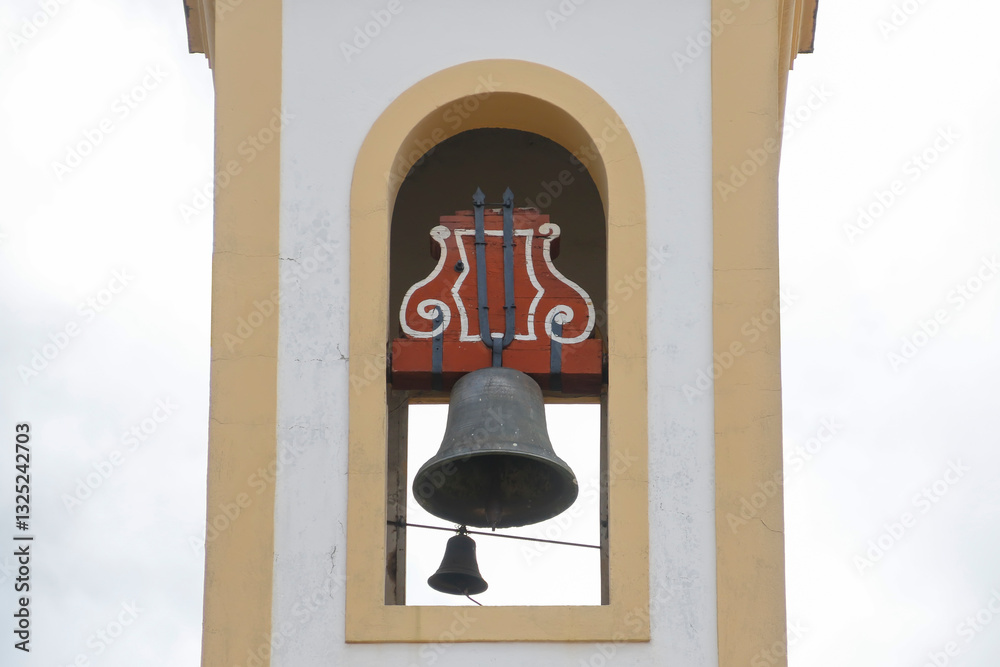 Obraz premium detail of church tower with bell