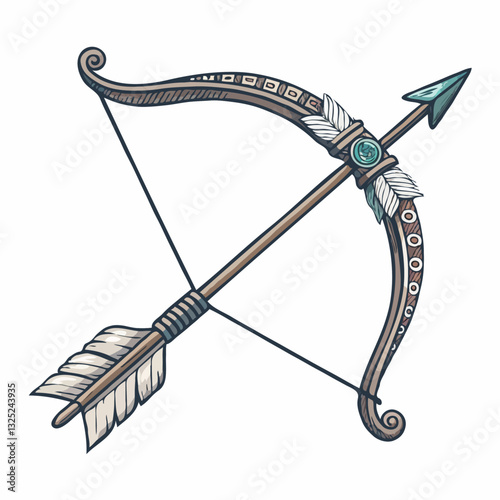 Arc et flèche vector illustration isolée