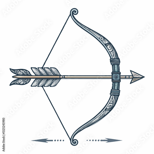 Arc et flèche vector illustration isolée