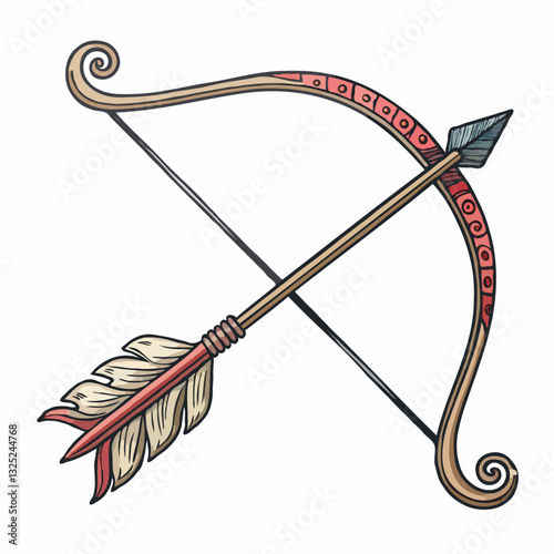 Arc et flèche vector illustration isolée
