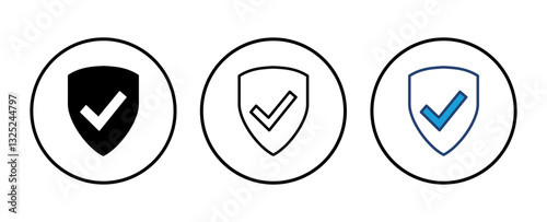 Shield check mark  icon vector. Protection approve sign. Safe icon vector