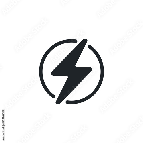 Lightning Bolt icon symbol vector illustration isolated on white background