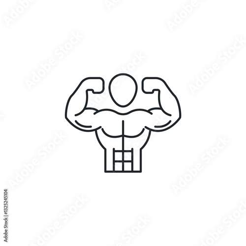 Muscle icon symbol vector illustration isolated on white background