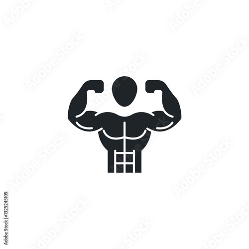 Muscle icon symbol vector illustration isolated on white background
