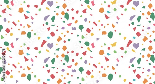 Joyful Colorful Abstract Terrazzo Pattern. AI Generated