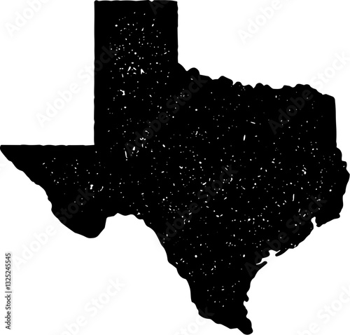 Texas State Map Vintage Black