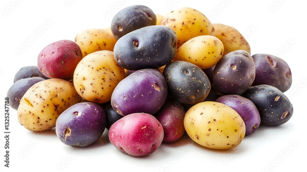 Pile of colorful fresh little potatoes Pile of colorful fresh little potatoes