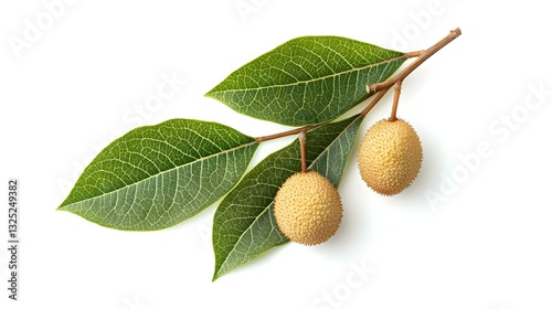 Wallpaper Mural Leaf of longan fruit isolated on white Torontodigital.ca
