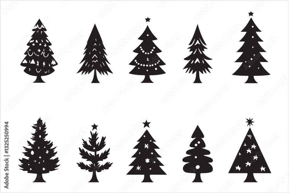 Obraz premium Holiday Christmas Tree Clipart Bundle