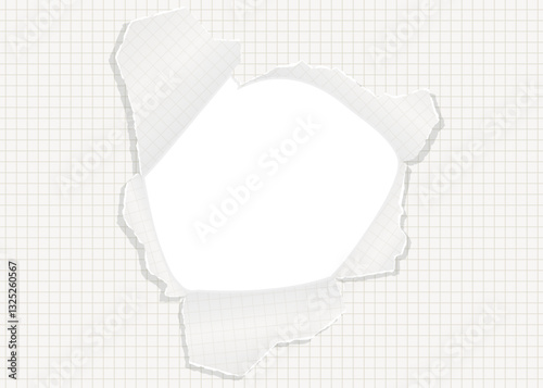 穴の空いた方眼用紙の背景フレーム、グリッド、ノート