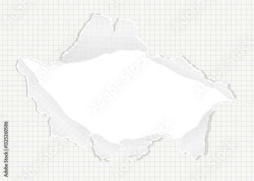 穴の空いた方眼用紙の背景フレーム、グリッド、ノート