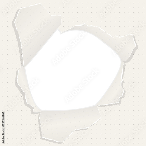 穴の空いた方眼用紙の背景フレーム、ドットのグリッド、ノート、正方形サイズ