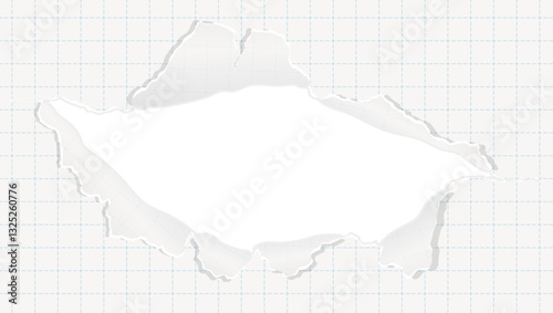 穴の空いた方眼用紙の背景フレーム、グリッド、ノート