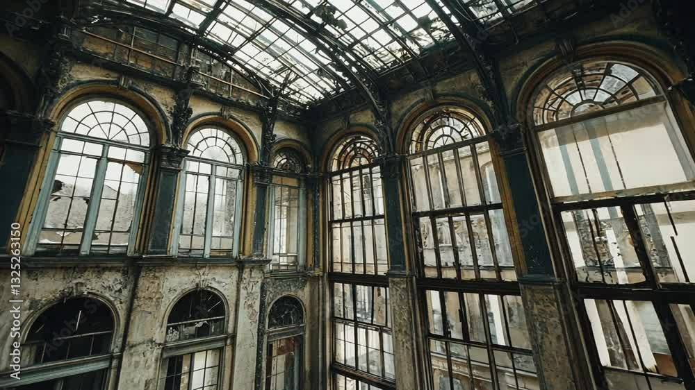 Derelict Grandeur: Exploring the Decayed Beauty of an Abandoned Building Interior Derelict Grandeur: Exploring the Decayed Beauty of an Abandoned Building Interior