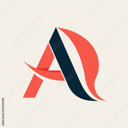 This logo features a stylized letter "A" in a vibrant coral color. Flowing lines in dark blue and a lighter coral create a dynamic, wing-like effect on the right side of the letter. The overall design