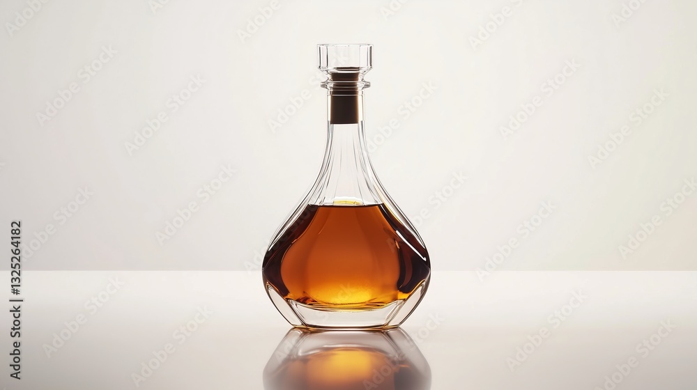 Beautiful bottle of whiskey without label on a white background, isolate Beautiful bottle of whiskey without label on a white background, isolate