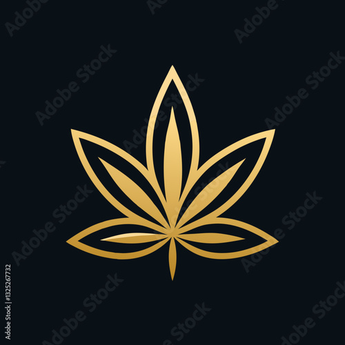 vector luxury gold cannabis logo premium elegant