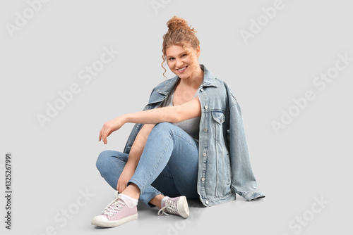 Beautiful happy woman in st...