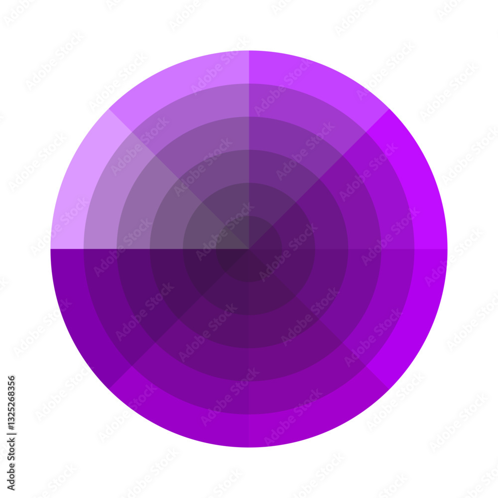 Obraz premium Purple color wheel. Artistic shade spectrum. Gradient tone palette. Vector illustration.