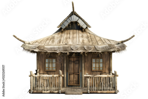 illustration of traditional mongolian house isolated on transparent background. 
