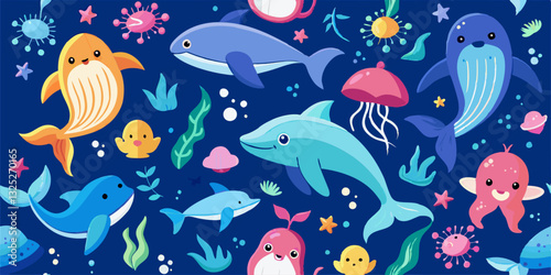 seamless pattern with fishes