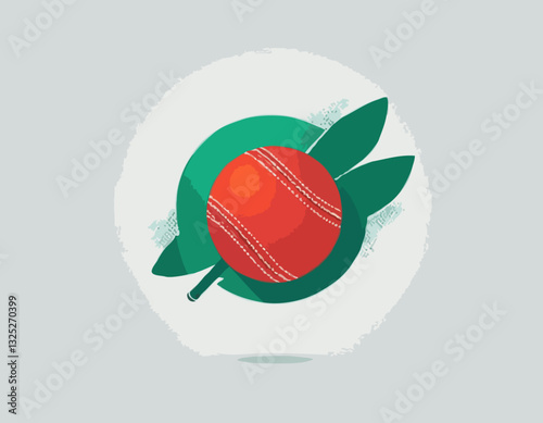 Batte de cricket avec illustration vectorielle de balle et de guichet. Concept d’icône d’objets sportifs. Batte et balle de cricket pour un design vectoriel de jeu de sport sur fond blanc
