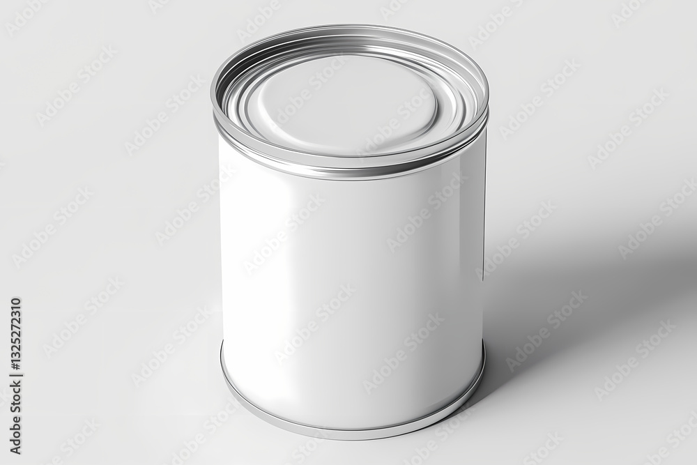 Empty Paint Can Mockup: A sleek, cylindrical paint can, its metallic sheen contrasting against a clean backdrop, perfect for showcasing design elements. Empty Paint Can Mockup: A sleek, cylindrical paint can, its metallic sheen contrasting against a clean backdrop, perfect for showcasing design elements.