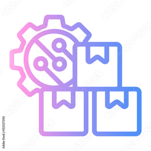 pallet Line Gradient Icon
