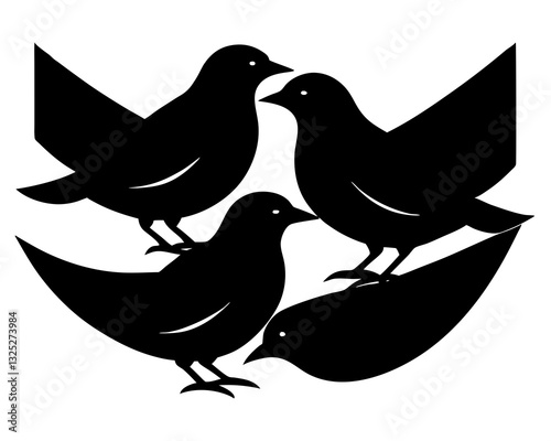 silhouette of bird in heart shape on pastel background 