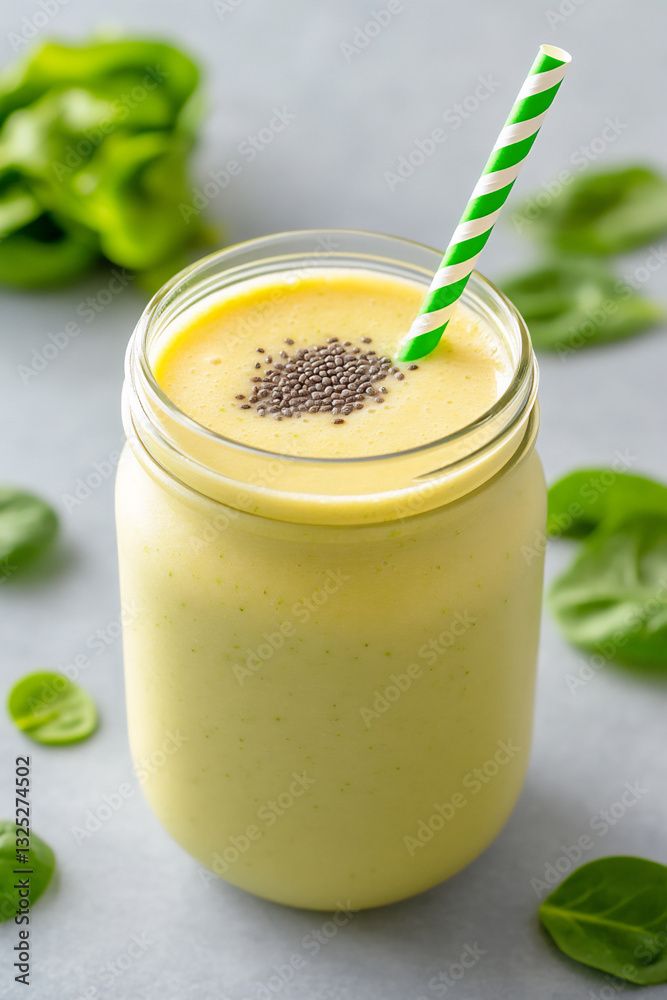 green smoothie with apple, chia seeds, green smoothie with apple, chia seeds,