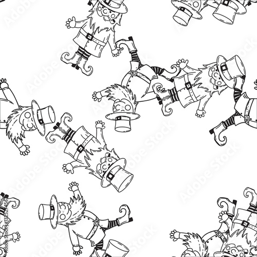 An Enjoyable and Whimsical Pattern Design Featuring Cheerful and Joyful Cartoon Characters