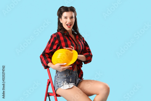 Beautiful pin-up woman with...
