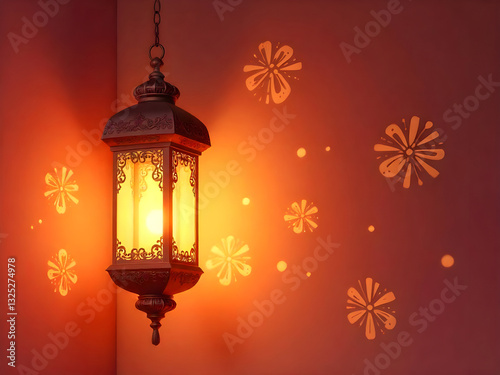 red lantern on a wall