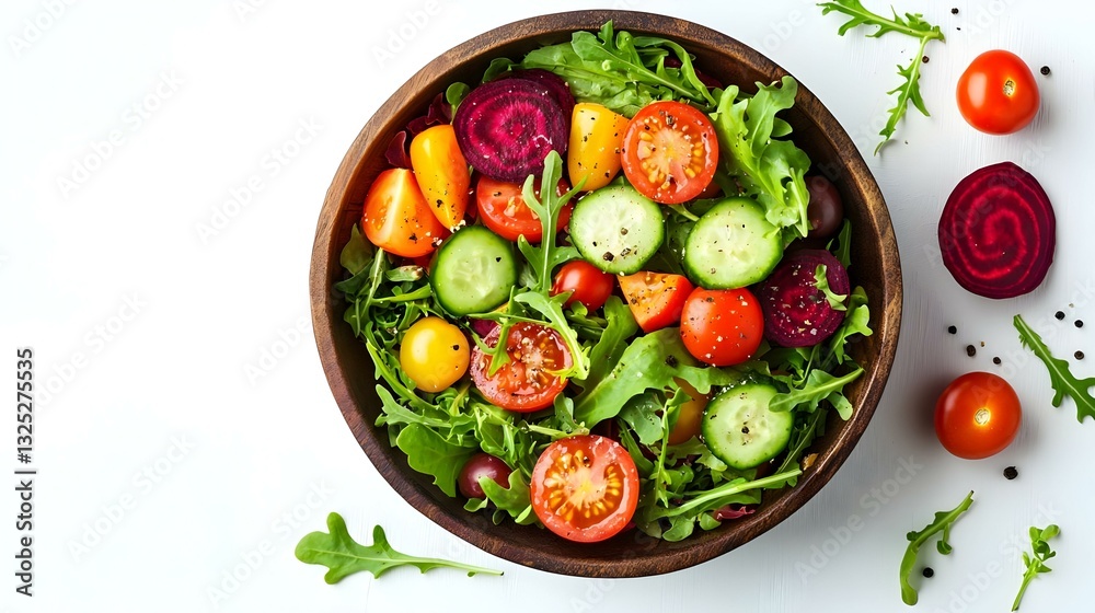 Fresh vegetable salad with colorful tomatoes Fresh vegetable salad with colorful tomatoes